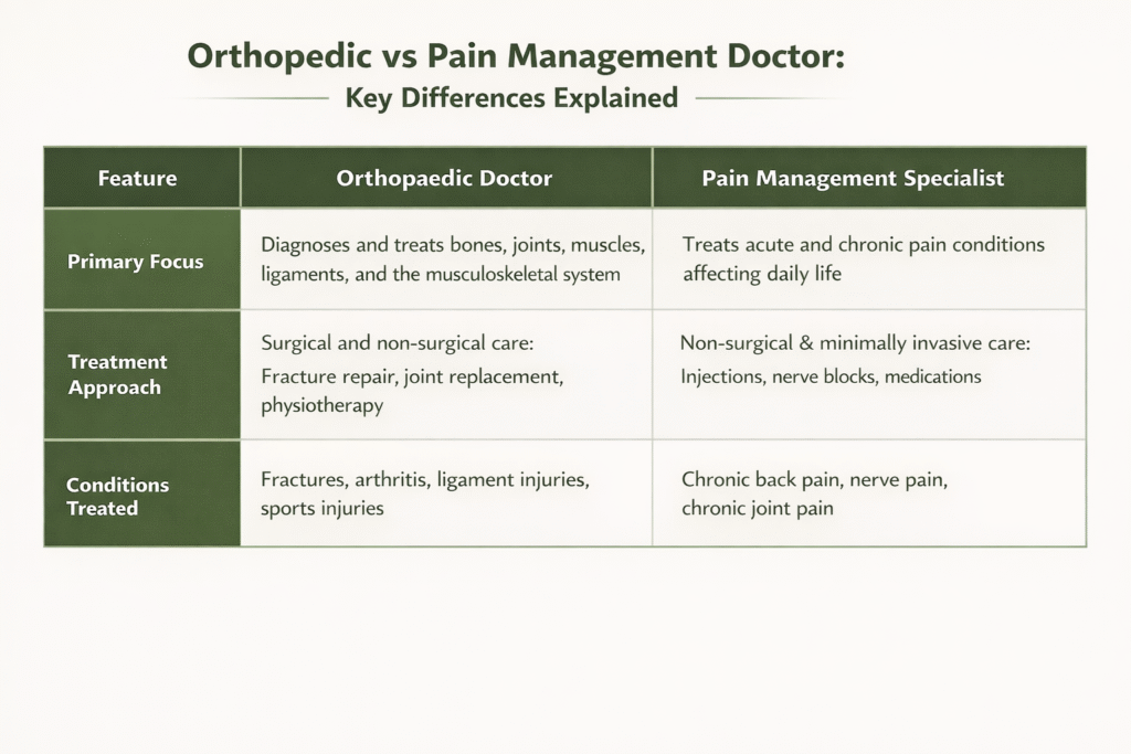 Pain Management vs. Orthopedic 